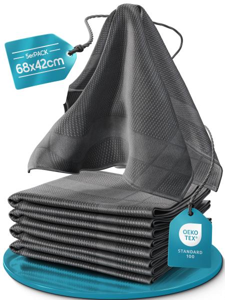 Microfaser Geschirrtücher grau 5 Stueck Set 1